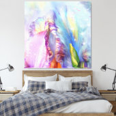 神秘的なピンクブルー抽象芸術装飾用クッション キャンバスプリント (インサイチュ (寝室))