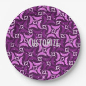 神秘的なピンクモーンズパターン紙プレート ペーパープレート (正面)