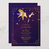 神秘的なピンク色の天星 招待状 (正面/裏面)