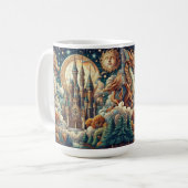 神秘的なファンタジーの世界の魔法の城 コーヒーマグカップ (正面左)