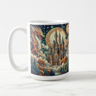 神秘的なファンタジーの世界の魔法の城 コーヒーマグカップ