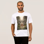 神秘的なファンタジーウルフガーディアンアニメ Tシャツ (正面フル)