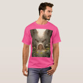 神秘的なファンタジーウルフガーディアンアニメ Tシャツ (正面フル)