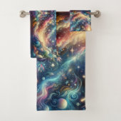 神秘的なファンタジーカラフル天空の遠くの城 バスタオルセット (インサイチュ)