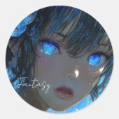 神秘的なファンタジーガール - オーシャンアートの美学 ラウンドシール (正面)