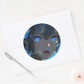 神秘的なファンタジーガール - オーシャンアートの美学 ラウンドシール (封筒)