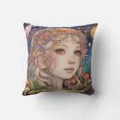 神秘的なファンタジーガール – カスタムマジカル クッション (裏面)