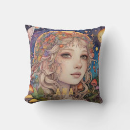 神秘的なファンタジーガール – カスタムマジカル クッション