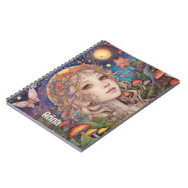 神秘的なファンタジーガール – カスタムマジカル ノートブック