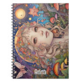 神秘的なファンタジーガール – カスタムマジカル ノートブック (正面)