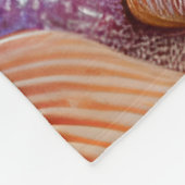 神秘的なファンタジービーチの夕日と熱帯花 フリースブランケット (角)