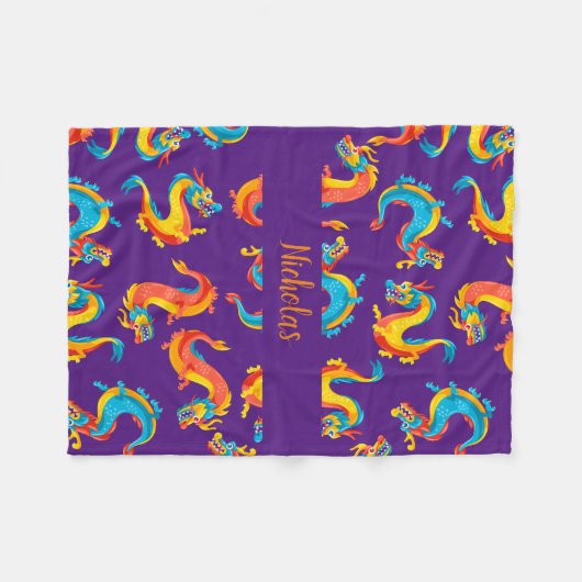 神秘的なファンタジー愛好家のためのドラゴンブランケット フリースブランケット (正面(横))