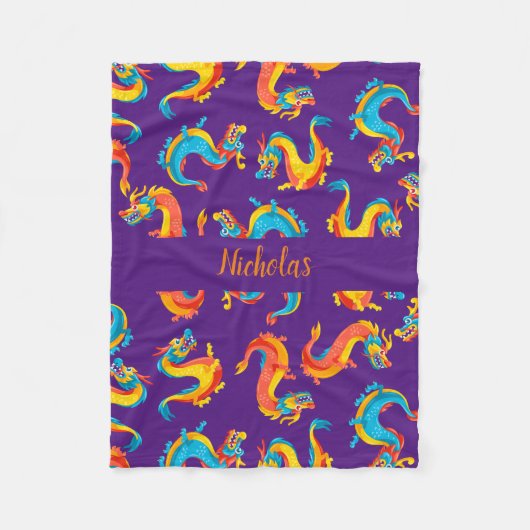 神秘的なファンタジー愛好家のためのドラゴンブランケット フリースブランケット (正面)