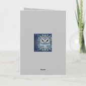 神秘的なファンタジー林フクロウ サンキューカード (裏面)