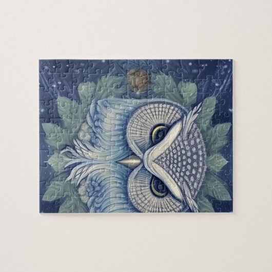 神秘的なファンタジー林フクロウ ジグソーパズル (横)