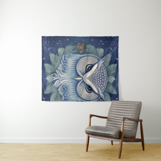 神秘的なファンタジー林フクロウ タペストリー (インサイチュ(横))