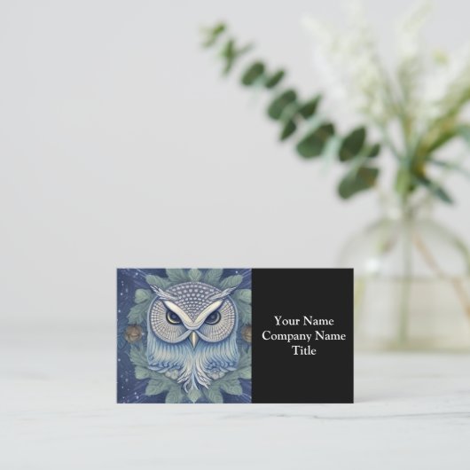 神秘的なファンタジー林フクロウ 名刺 (スタンド正面)