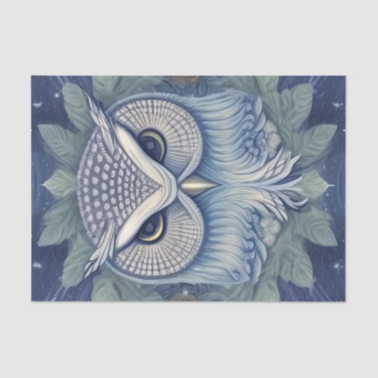 神秘的なファンタジー林フクロウ 薄葉紙 (正面)