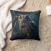神秘的なフクロウのナイトウォッチ クッション (ブランケット)