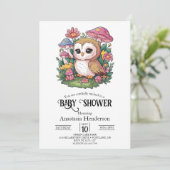 神秘的なフクロウの赤ちゃん歓迎会 招待状 (スタンド正面)