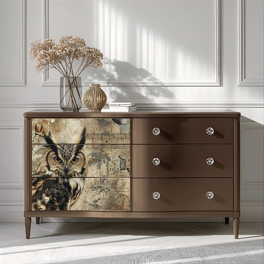 神秘的なフクロウ天文字スペルバインドされたデコページ 薄葉紙