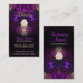 神秘的なフラクタルアートパープル金ゴールド名刺 名刺 (正面/裏面)