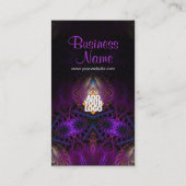 神秘的なフラクタルアートパープル金ゴールド名刺 名刺 (裏面)
