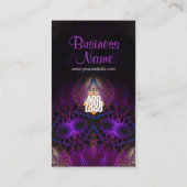 神秘的なフラクタルアートパープル金ゴールド名刺 名刺 (裏面)