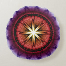 神秘的なフラクタルオーナメント ラウンドクッション