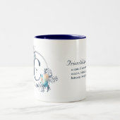 神秘的なフローラモノグラムイニシャル – 文字C ツートーンマグカップ (中央)