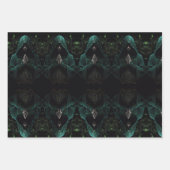 神秘的なフード付き姿インブラック&ホワイト ラッピングペーパーシート (正面)