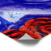 神秘的なブッダクール – ブルー&レッドトーン ポスター (角)