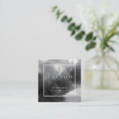 神秘的なブラックインクタトゥーアフターケアの指示 スクエア名刺 (スタンド正面)