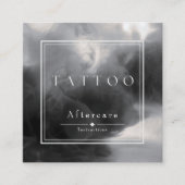 神秘的なブラックインクタトゥーアフターケアの指示 スクエア名刺 (正面)