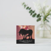 神秘的なブラックユニコーン（マルーンの星） スクエア名刺 (スタンド正面)