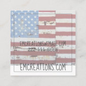 神秘的なブラックユニコーン（素朴な国旗） スクエア名刺 (裏面)