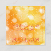 神秘的なブラックユニコーン（黄色の星） スクエア名刺 (裏面)