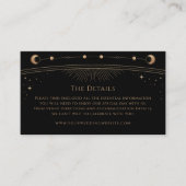 神秘的なブラック金ゴールド結婚の詳細太陽ムーンスターズ エンクロージャーカード (正面)