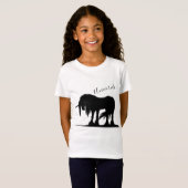 神秘的なブラック・ユニコーンTシャツ(ユニコーン) Tシャツ (正面フル)