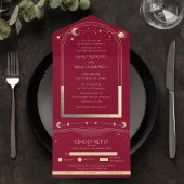 神秘的なブルゴーニュ太陽スタームーン天文学宇宙 オールインワン招待状