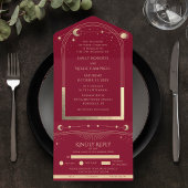 神秘的なブルゴーニュ太陽スタームーン天文学宇宙 オールインワン招待状