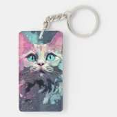 神秘的なブルーアイズキッテン |かわいい猫 キーホルダー (裏面)