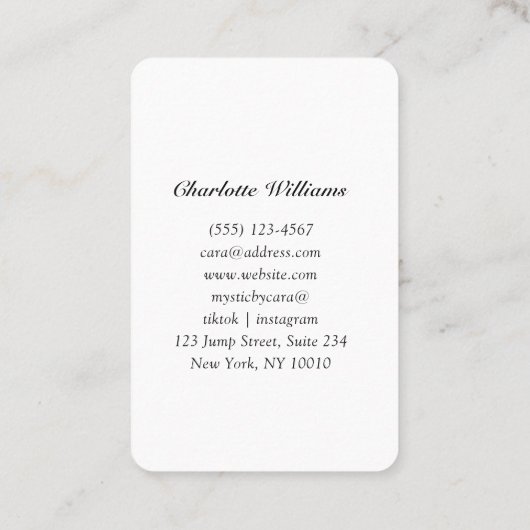 神秘的なブルーウーマン 名刺 (裏面)