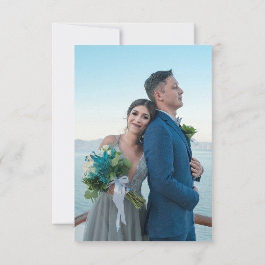 神秘的なブルーシルバーサンムーンスターズ結婚ズ セーブザデート (裏面)