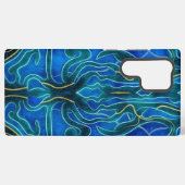 神秘的なブルーネオン海ケルパイパターン SAMSUNG GALAXYケース (裏面横)