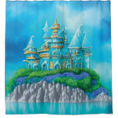 神秘的なブルーパレスシャワーカーテン シャワーカーテン (正面)