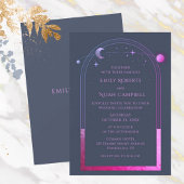 神秘的なブルーパープルサンムーン天文学宇宙 招待状