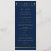 神秘的なブルー金ゴールド太陽スタームーン天文学結婚の プログラム (正面)