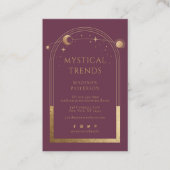 神秘的なプラム金ゴールドサンムーン天文学宇宙 名刺 (正面)