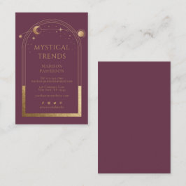 神秘的なプラム金ゴールドサンムーン天文学宇宙 名刺